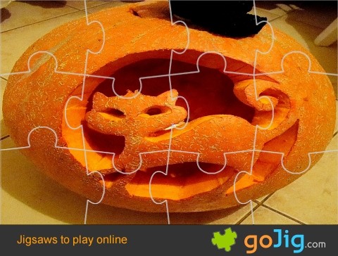 Jigsaw : Cat in a Pumpkin
