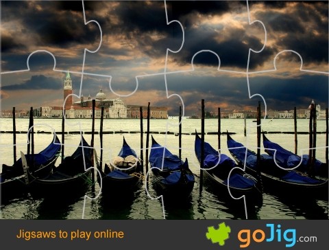 Jigsaw : Gondolas in Venice